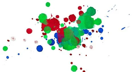 Paint splat pattern. Multi color abstract element for poster use. Illustrazione stock