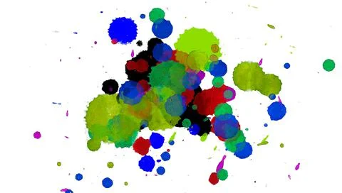 Paint splat pattern. Multi color abstract element for poster use. Illustrazione stock