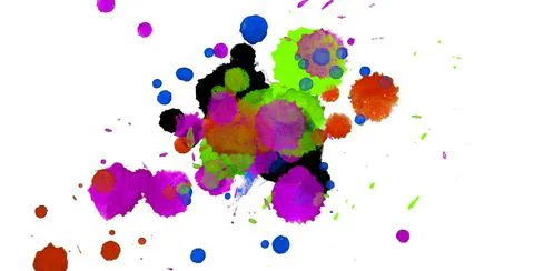 Paint splat pattern. Multi color abstract element for poster use. Stock Illustration
