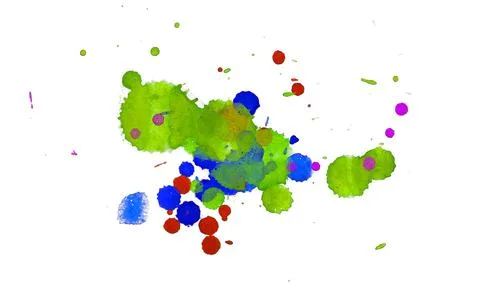 Paint splat pattern. Multi color abstract element for poster use. Illustrazione stock