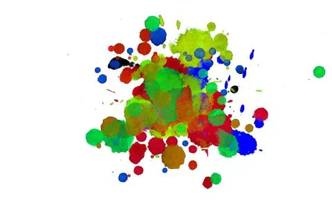 Paint splat pattern. Multi color abstract element for poster use. 스톡 일러스트