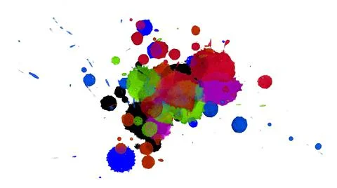 Paint splat pattern. Multi color abstract element for poster use. Illustrazione stock