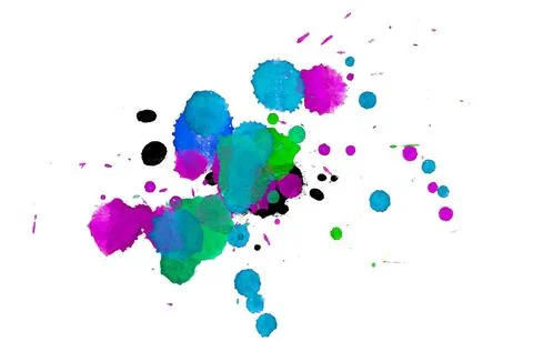 Paint splat pattern. Multi color abstract element for poster use. イラスト素材