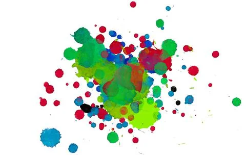 Paint splat pattern. Multi color abstract element for poster use. Stock Illustration