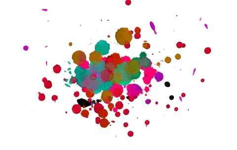 Paint splat pattern. Multi color abstract element for poster use. Illustrazione stock