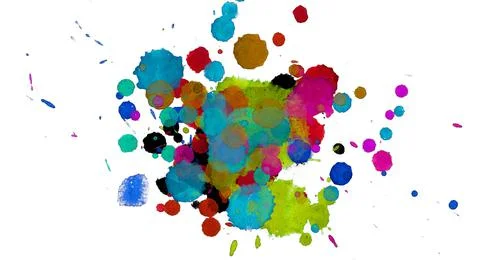Paint splat pattern. Multi color abstract element for poster use. Stock Illustration