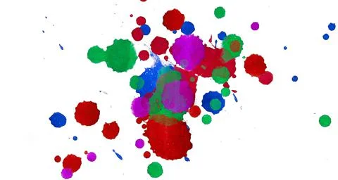 Paint splat pattern. Multi color abstract element for poster use. Illustrazione stock