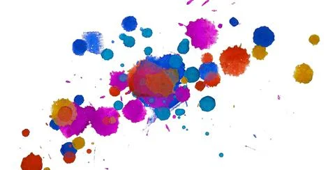 Paint splat pattern. Multi color abstract element for poster use. Stock Illustration