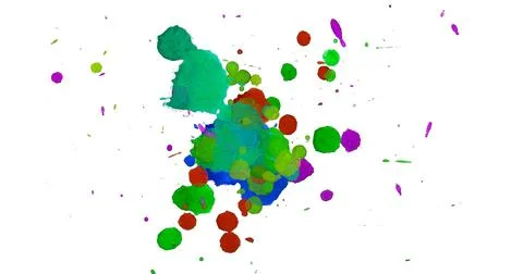 Paint splat pattern. Multi color abstract element for poster use. Illustrazione stock