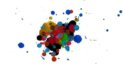 Paint splat pattern. Multi color abstract element for poster use. 스톡 일러스트