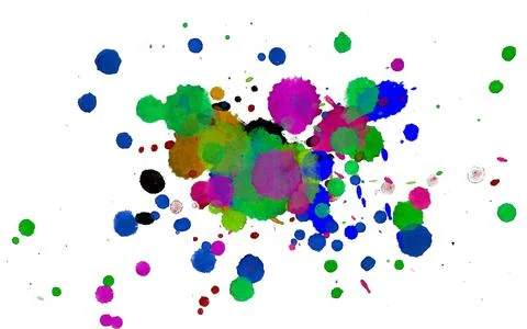 Paint splat pattern. Multi color abstract element for poster use. Illustrazione stock