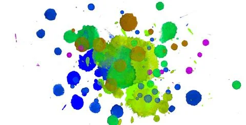 Paint splat pattern. Multi color abstract element for poster use. Illustrazione stock