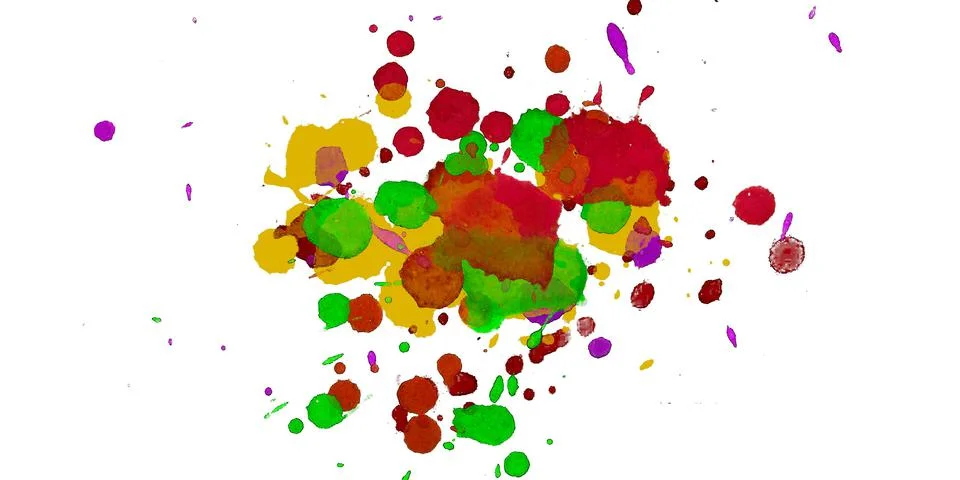Paint splat pattern. Multi color abstract element for poster use. Illustrazione stock