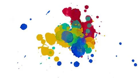Paint splat pattern. Multi color abstract element for poster use. Illustrazione stock