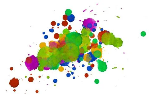 Paint splat pattern. Multi color abstract element for poster use. Stock Illustration