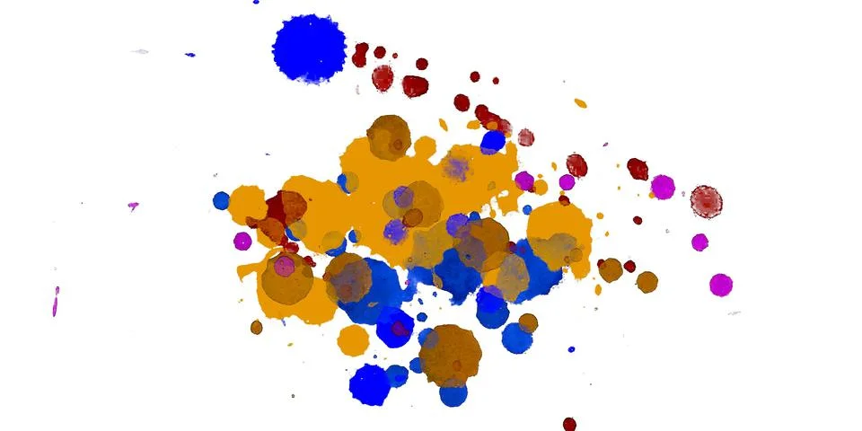 Paint splat pattern. Multi color abstract element for poster use. 스톡 일러스트