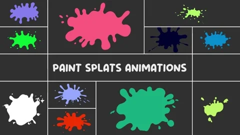 Paint Splats Animations for After Effects After Effects stock