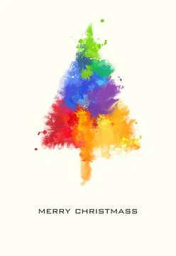 Paint Splatter Christmas Tree vector Stock Illustration