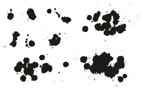 Paint Splatter Dots, Splashes &amp; Backgrounds Set 03 Stock Illustration