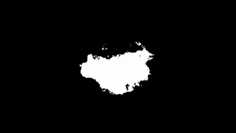 Paint splatter ink mask animation element on black background Video stock 319920675