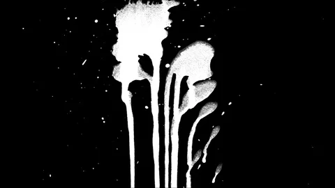 Paint Splatter Multi Splash Drying Leaks 2 Stock Footage 94724590