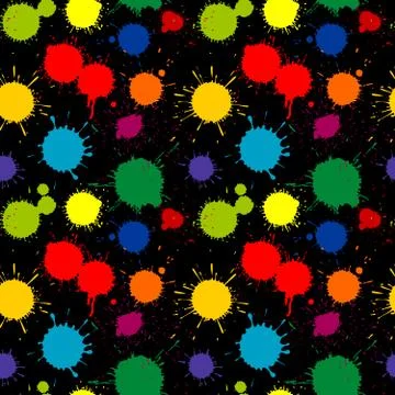 Paint splatter vector seamless pattern Stock Illustration