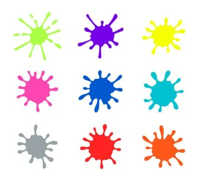 Paint splatters. Vector colorful splash isolated. Watercolor splat Ilustración de archivo
