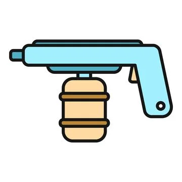 Paint spray gun icon representing workshop equipment Stock Illustration