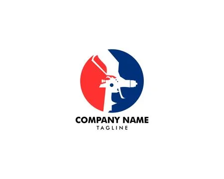 Paint Spray Gun Logo Template Design Stock Illustration