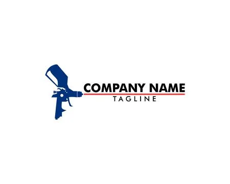 Paint Spray Gun Logo Template Design Stock Illustration