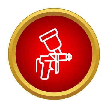 Paint spray gun tool spraying coating icon Stock Illustration