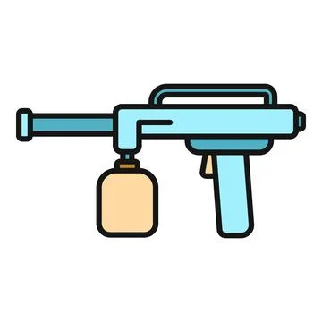 Paint spray gun tool spraying paint or liquid Stock Illustration