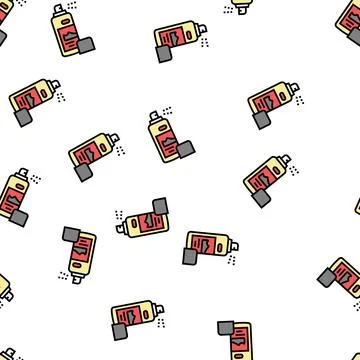 Paint sprayer shoe care vector seamless pattern Stock Illustration