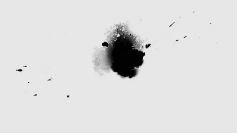 Paint spreading on water - transparent background Stock Footage 147560998