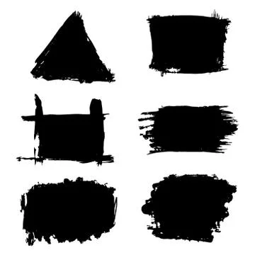 Paint stains backgrounds, triangle, square, black Stock Illustration