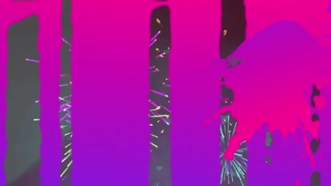 Paint stains effect over heart icons falling and fireworks exploding against Stock Footage 172329531