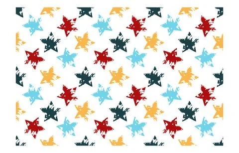 Paint stars seamless pattern Stock Illustration