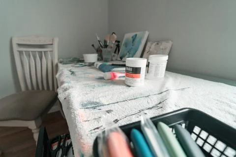Paint Station Stock Photos