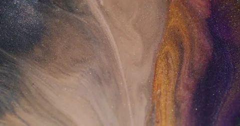 Paint stream sparkling flow glitter particle spill Video stock 315014243