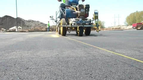 Paint Striping Machine Approaching Видео 66064164