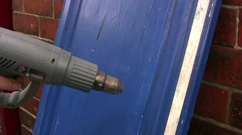 Paint stripping a cupboard door Video stock 26230609