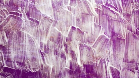 Paint stripping fluid causing bubbling on old purple gloss paint, timelapse. Stock Footage 108455629