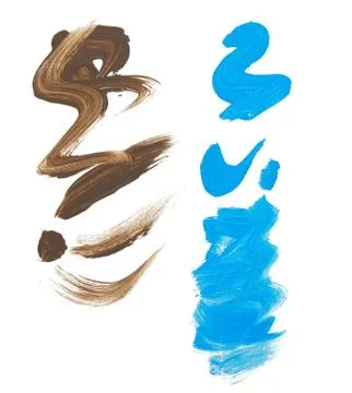 Paint strokes at white background Stock Photos
