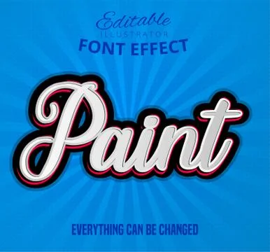 Paint text, editable font effect Stock Illustration
