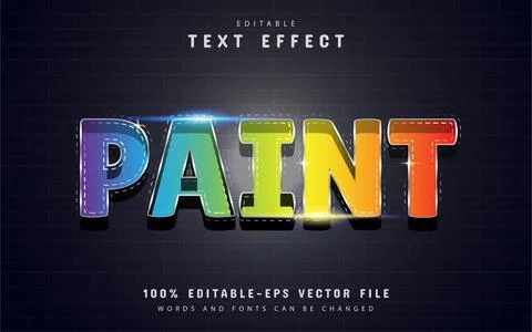 Paint text effect with colorful gradient Stock Illustration