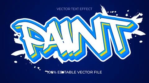Paint text effect colorful graffiti style Editable text effect イラスト素材