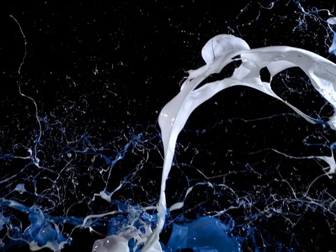 Paint Throw [15-15] - Glaze Multicolor Moisture Varnish Liquid Water Stock Footage 93078904