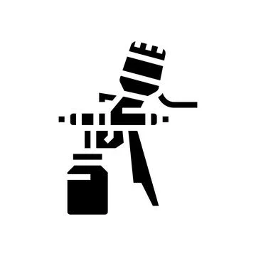 Paint tool from air compressor glyph icon vector illustration Ilustração Stock