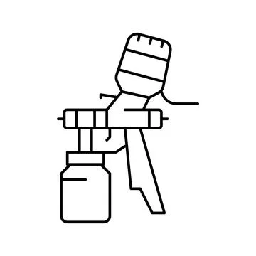 Paint tool from air compressor line icon vector illustration Stock Illustration
