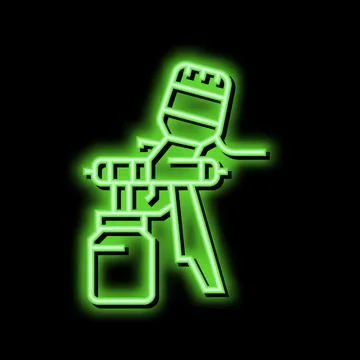 Paint tool from air compressor neon glow icon illustration Stock Illustration